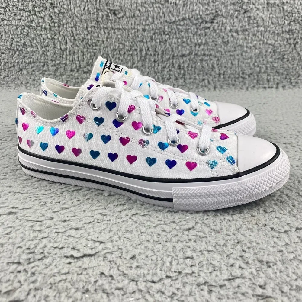 Converse Chuck Taylor All Star Ox Glitter Heart Sneaker Kids' 3y Shoes Low Top